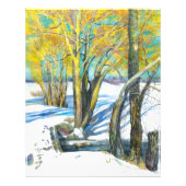 Impression Photo Pont en hiver Peinture aquarelle (Devant)