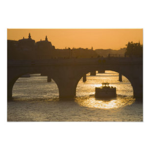 Impression Photo Pont Neuf, Seine, coucher de soleil, Paris, France