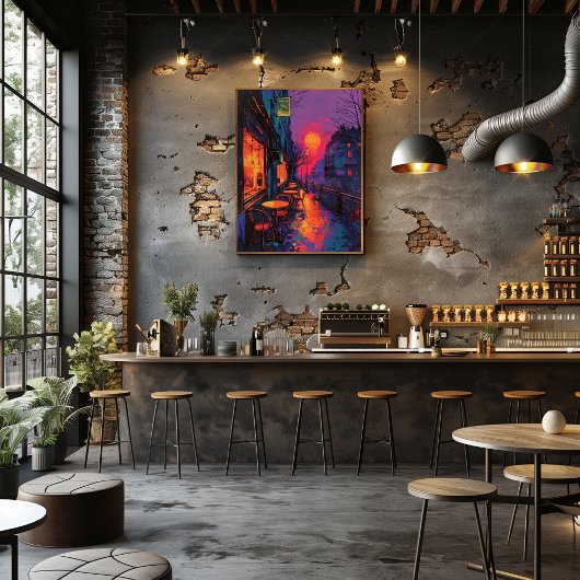 Impression Photo Pop Art: Café Nocturno en París