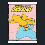 Impression Photo Pop Art Illustré Ukraine<br><div class="desc">Pop Art Illustrait l'Ukraine dans un beau style usé.</div>