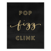Impression Photo Pop Fizz Clink Black and Gold Art Print (Devant)