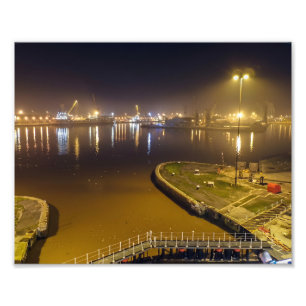 Impression Photo Port de Hull la nuit – Port industriel de nuit
