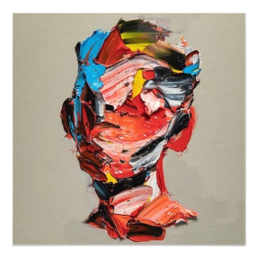 Impression Photo portrait, abstraction, aquarelle, affiche d'art (Devant)