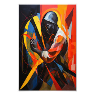 Impression Photo Portrait Abstrait aux couleurs vives Art moderne