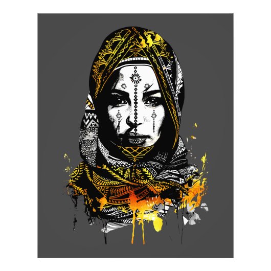 Impression Photo Portrait complexe de femme tribale (Devant)