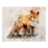 Impression Photo Portrait d'aquarelle Red Fox 04 (Devant)