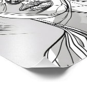 Impression Photo Portrait d'art de ligne monochrome Abstrait (Coin)