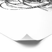 Impression Photo Portrait de cheveux floraux noir noir (Coin)