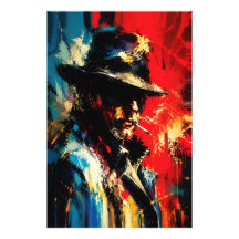 Portrait de gangster abstrait style vintage