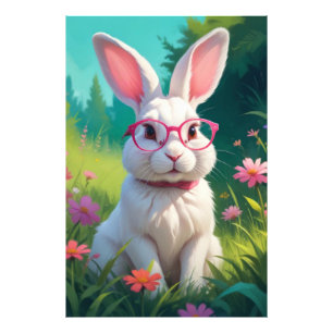 Impression Photo Portrait de lapin blanc mignon-68054