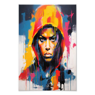 Impression Photo Portrait de Rebelle Audacieux et Vibrant – Art Abs