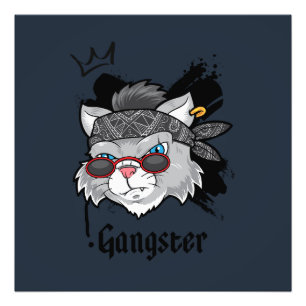 Impression Photo Portrait de rue Gangster Cat