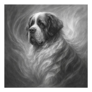 Impression Photo Portrait de Saint-Bernard GeoRéalisme – Gentil Gar
