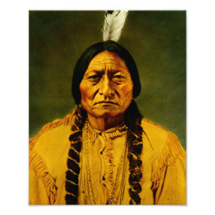 Impression Photo Portrait du chef Lakota Sioux natif Sitting Bull