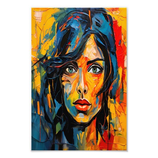 Impression Photo Portrait expressionniste vibrant Art Abstrait auda (Devant)