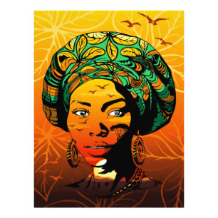 Impression Photo Portrait féminin africain avec coucher de soleil