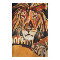 Portrait Lion En Style Art Géométrique
