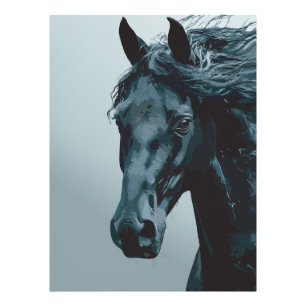 Impression Photo Portrait majestueux de cheval noir
