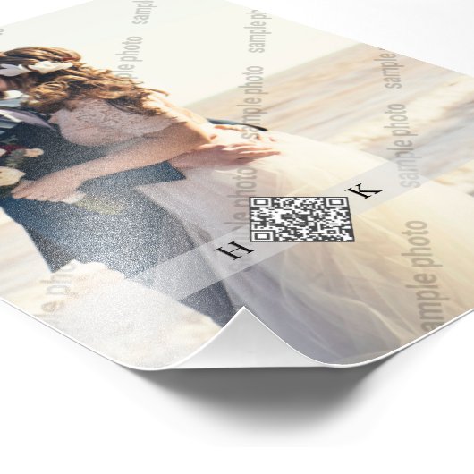 Impression Photo Portrait mariage | Code QR du monogramme (Coin)
