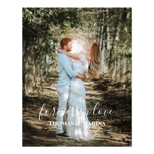 Impression Photo Portrait Mariage personnalisé Calligraphie moderne (Devant)