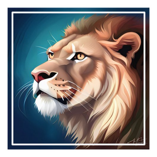 Impression Photo Portrait Posé Côté Lion-56557 (Devant)