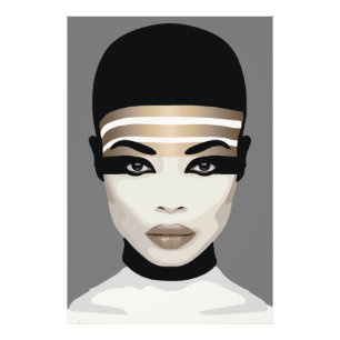 Impression Photo Portrait Tribal Futuriste Abstrait Art