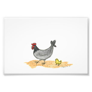 IMPRESSION PHOTO POULE AVEC LE POUSSIN