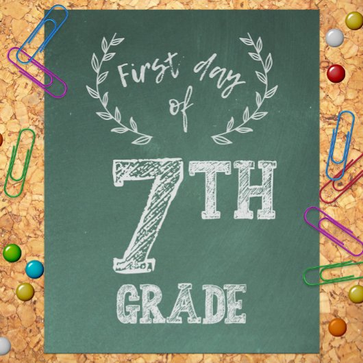 Impression Photo Premier jour Retour à l'école, 1er jour de la 7e a