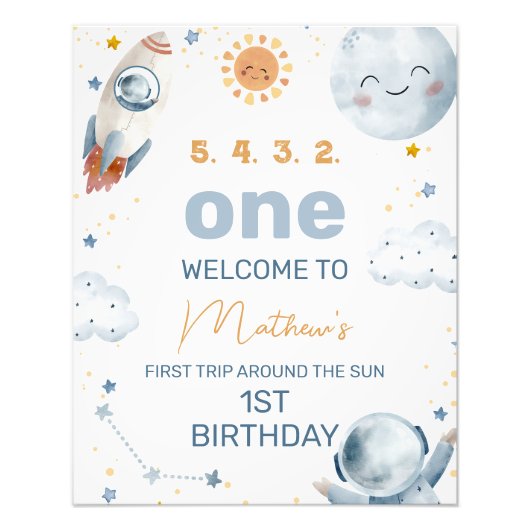 Impression Photo Premier voyage autour du soleil 1er anniversaire A (Devant)