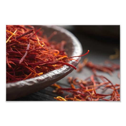 Impression Photo Premium Saffron Threads Extreme Macro Close Up Lux (Devant)