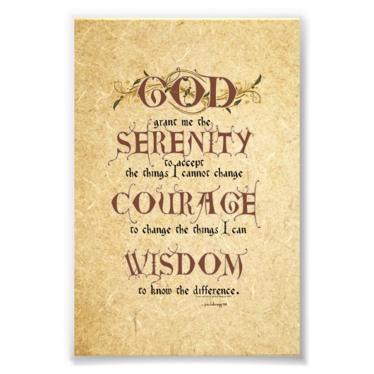 Impression Photo Prière de sérénité : Antique anglaise ancienne, Fo (Devant)