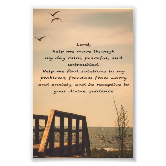 Impression Photo Prière Serenity Peace Guidance Sunny Seascape (Devant)