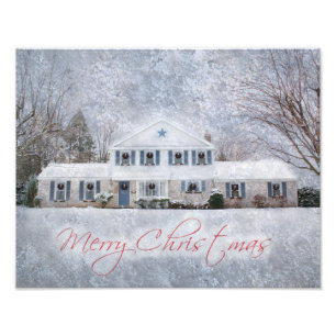 Impression Photo Primitive Winter Snow Country Rustic Open House