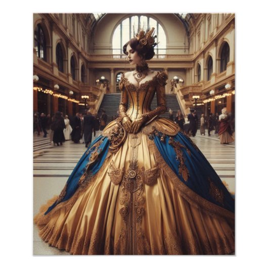 Impression Photo Princesse dorée Steampunk Victorien Industriel (Devant)