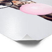 Impression Photo Princesse Giraffe soufflant rose bulle gomme (Coin)