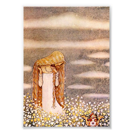 Impression Photo “Princesse Tuvstarr” aquarelle de John Bauer (Devant)