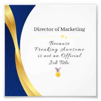 Impression Photo Profession personnalisée - Elégant Or & Bleu