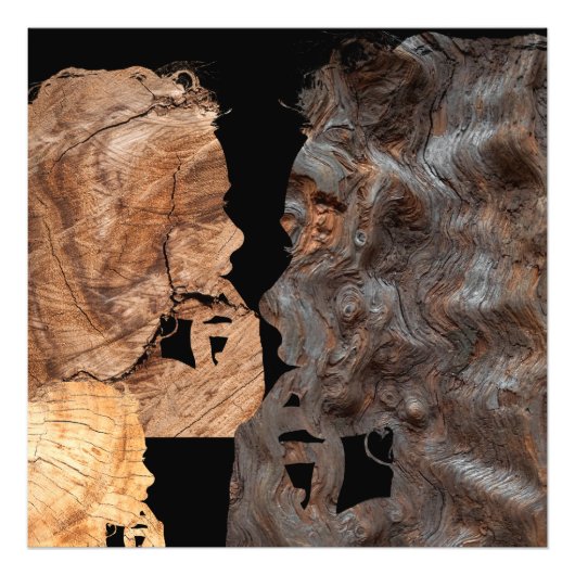 Impression Photo Profil femme Perplex - Wood (Devant)