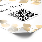 Impression Photo Programme de mariage QR code eucalyptus or (Coin)