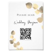 Impression Photo Programme de mariage QR code eucalyptus or (Devant)
