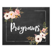 Impression Photo Programmes Panneau Rustique Chalkboard Floral Mari (Devant)