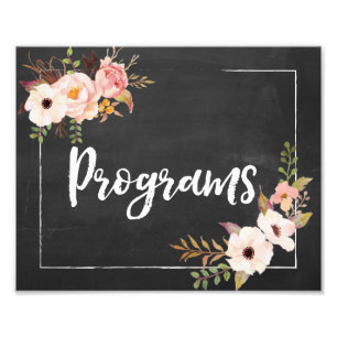 Impression Photo Programmes Panneau Rustique Chalkboard Floral Mari