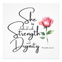 Proverbes 31:25 Elle est habillée Bible Verse Fleu