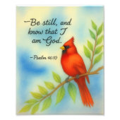 Impression Photo Psalm 46:10 Be Still Red Cardinal Scripture Nature (Devant)