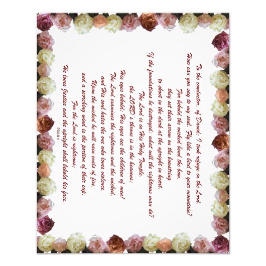 Impression Photo Psaume 11, Écriture, Verse de la Bible, (Devant)