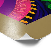 Impression Photo Psychédélique Mardi Gras Visage Masque Fond d'écra (Coin)