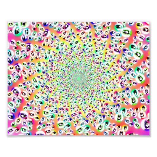 Impression Photo Psychédélique Rainbow Eyes Mandala (Devant)