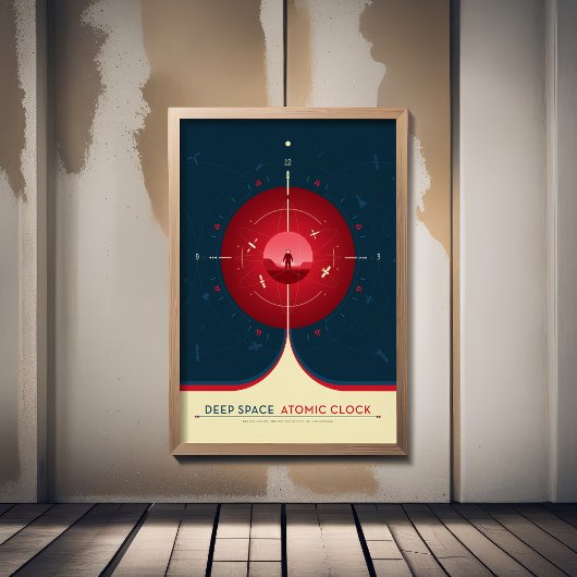 Impression Photo Publicité Sci-Fi, Horloge Atomique Rouge, Espace P