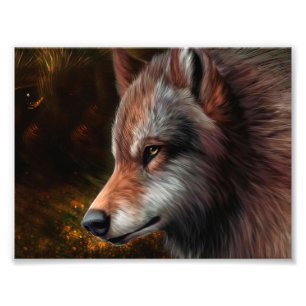 Impression Photo Puissante peinture de loup cosmique