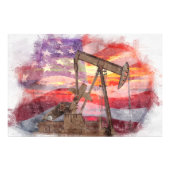 Impression Photo Pumpjack silhouette pastille Drapeau américain (Devant)